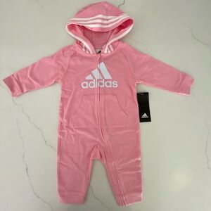Adidas Kids Pink Hooded Footie